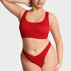 Victoria's Secret Crinkle Swim Bikini Set Cheeky Bottom Hunza G Bondeye Inspo
